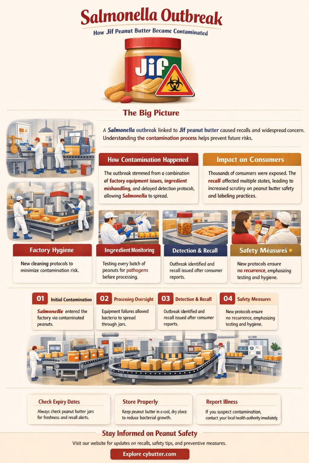 how did jif peanut butter get contaminated with salmonella