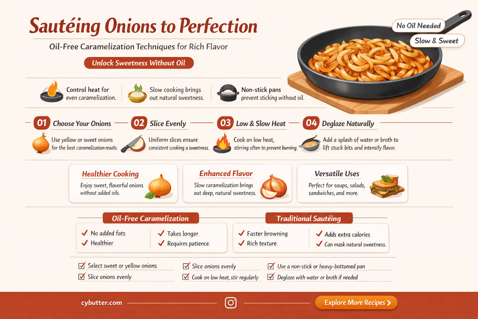 can you caramelize onions without oil or butter