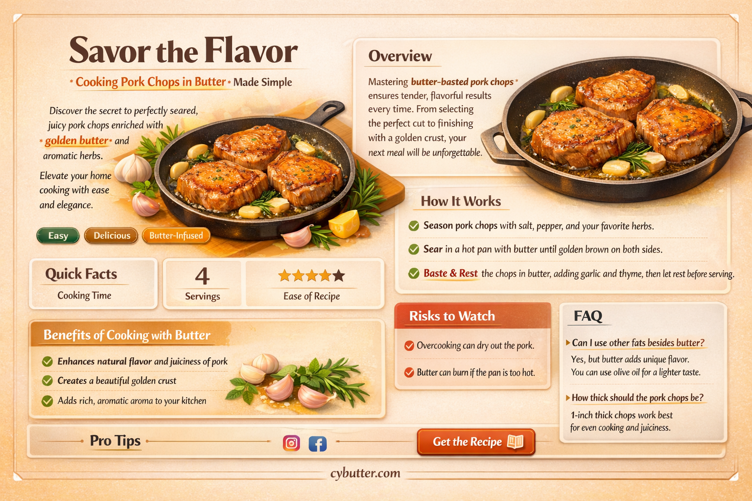 can you cook pork chops in butter