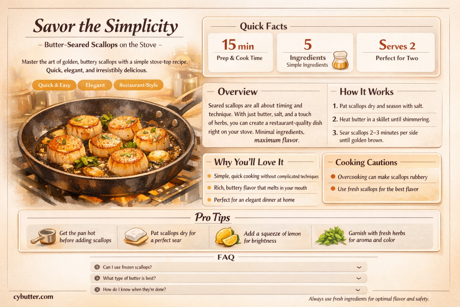 can i cook scallops on stove in butter