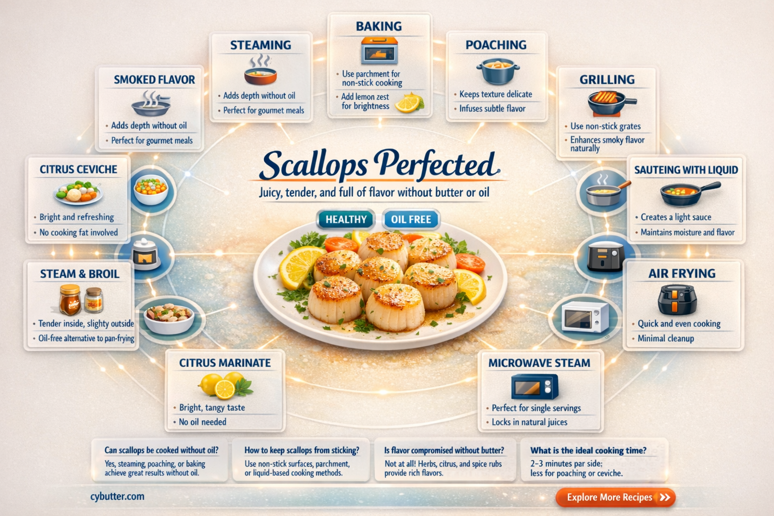 can you cook scallops without butter or oil