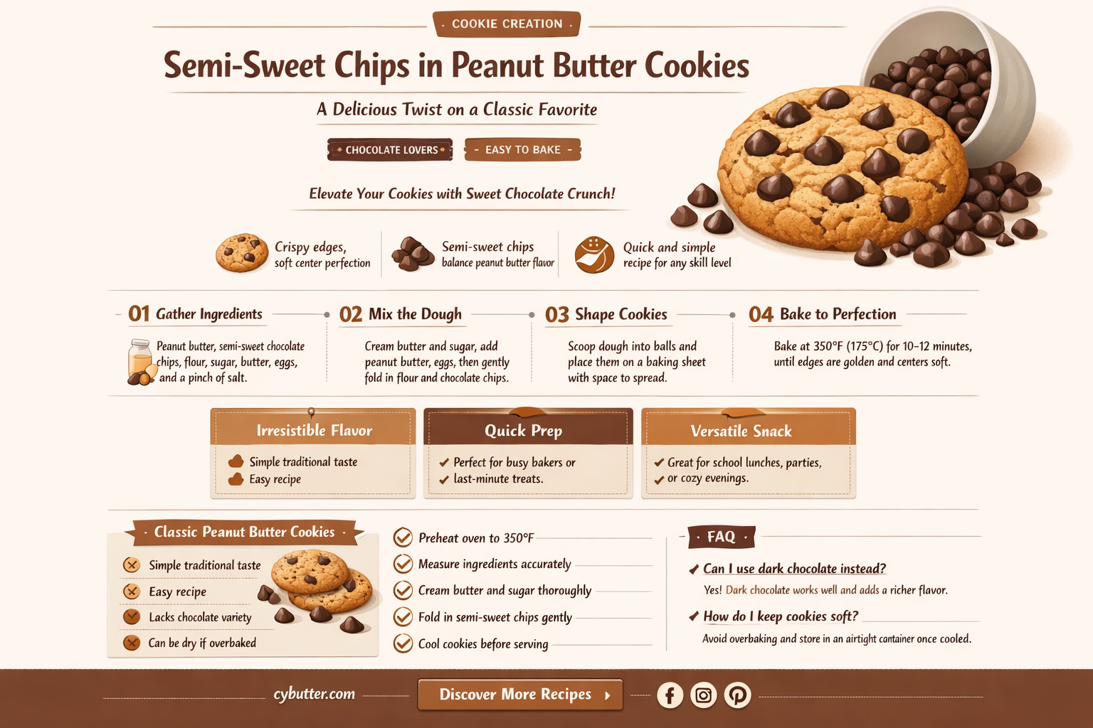 do semi-sweet chips taste good in peanut butter cookies