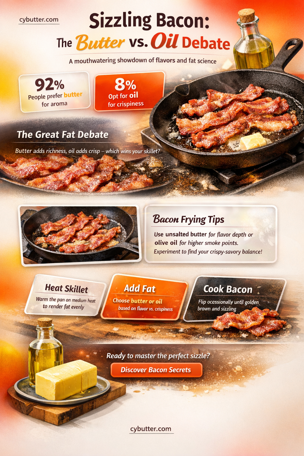 can you cook bacon with butter instead of oil