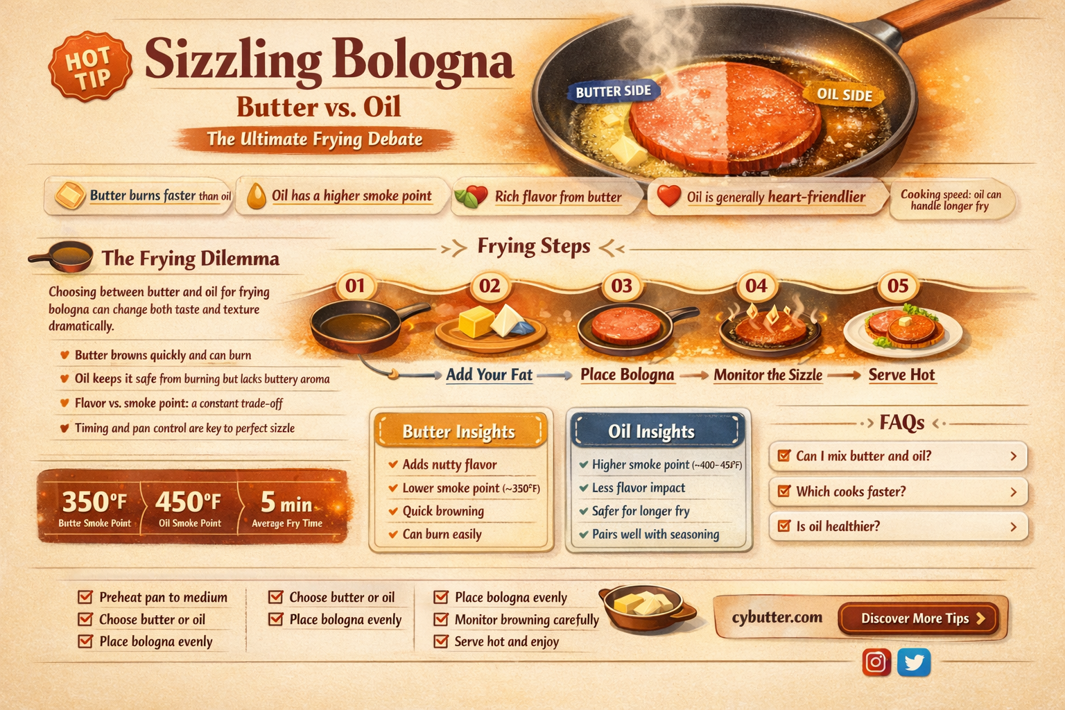do you fry bologna in butter or oil