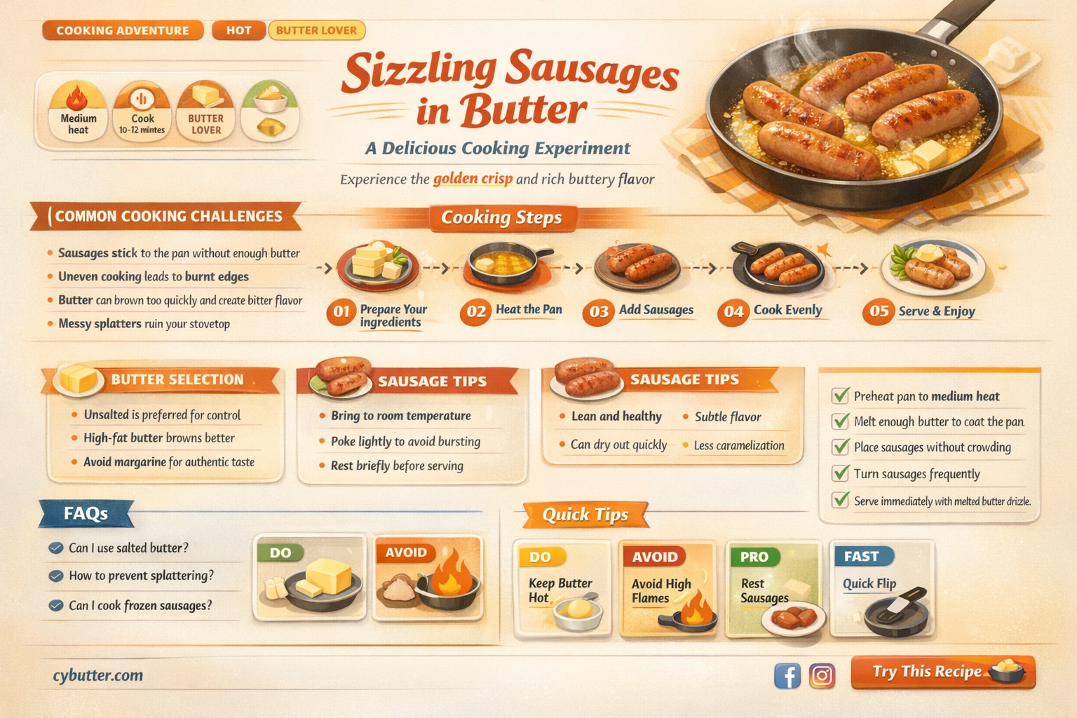 can i cook sausages with butter