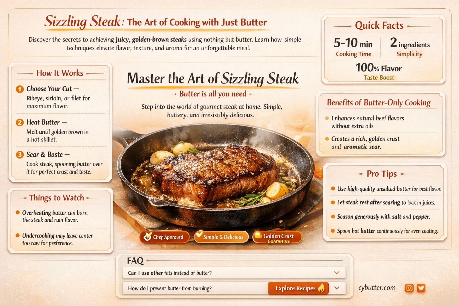 can i cook steak with only butter