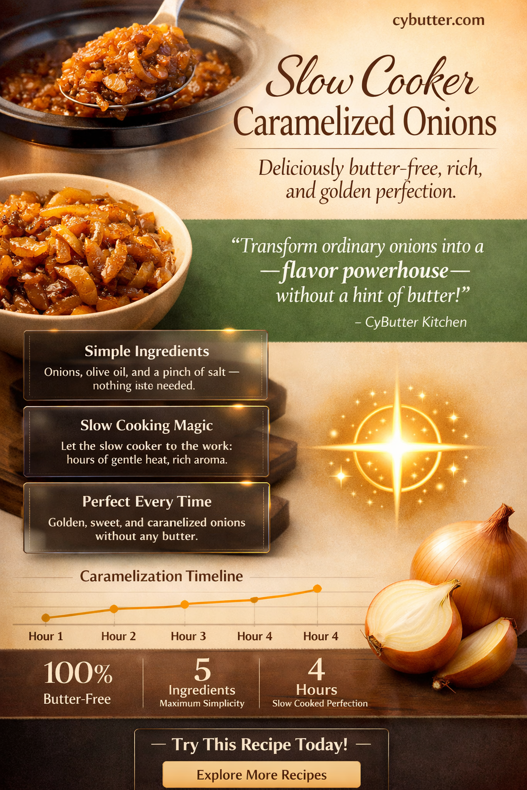 can i carmelize onions without butter in a slow cooker