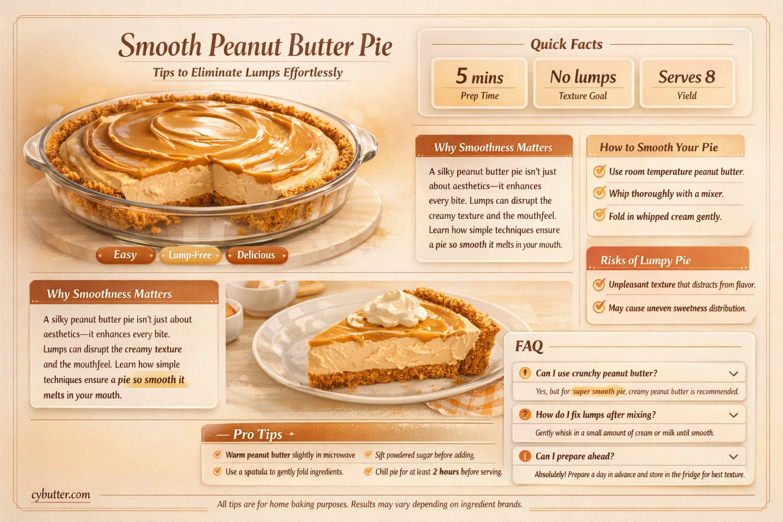 how do u get lumps out of peanut butter pie