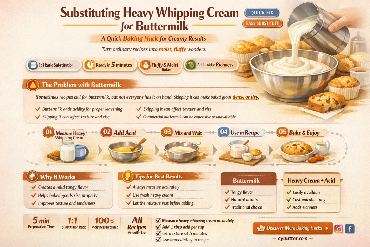 can i use heavy whipping cream instead of buttermilk