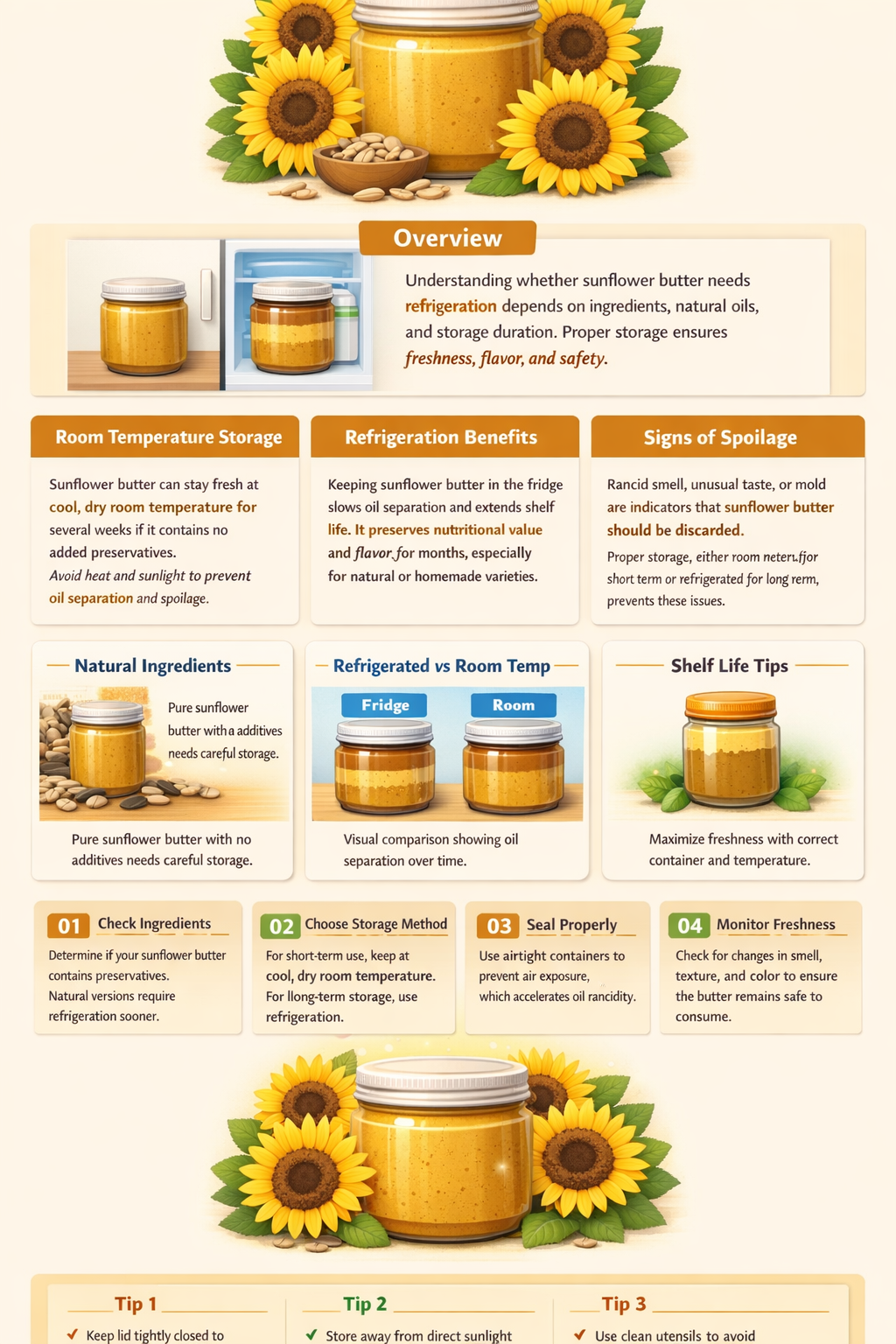 does sunflower butter need to be refrigerated