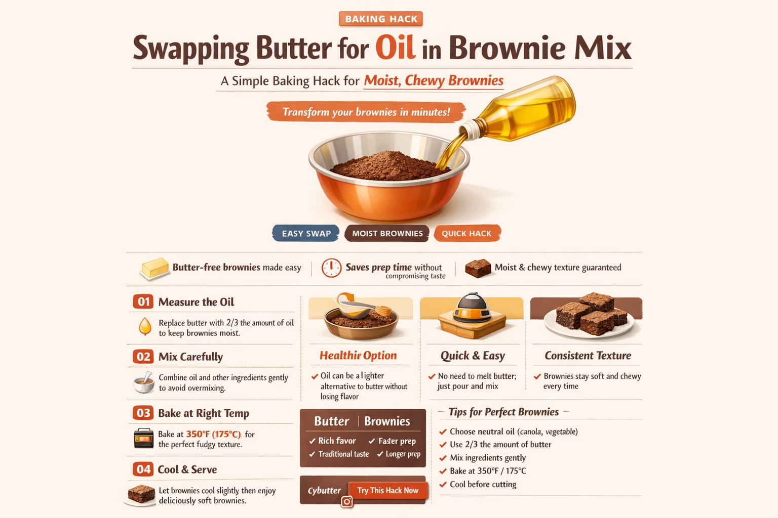can you subsitute butter for oil in packaged brownie mix
