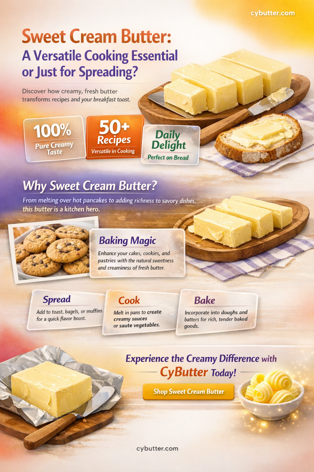 are sweet cream butter good for cooking