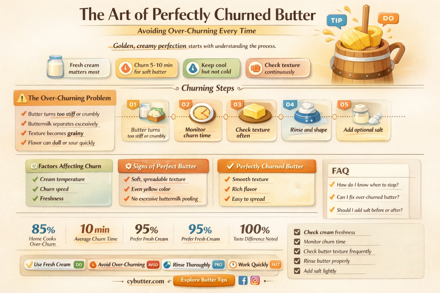 can you churn butter too long