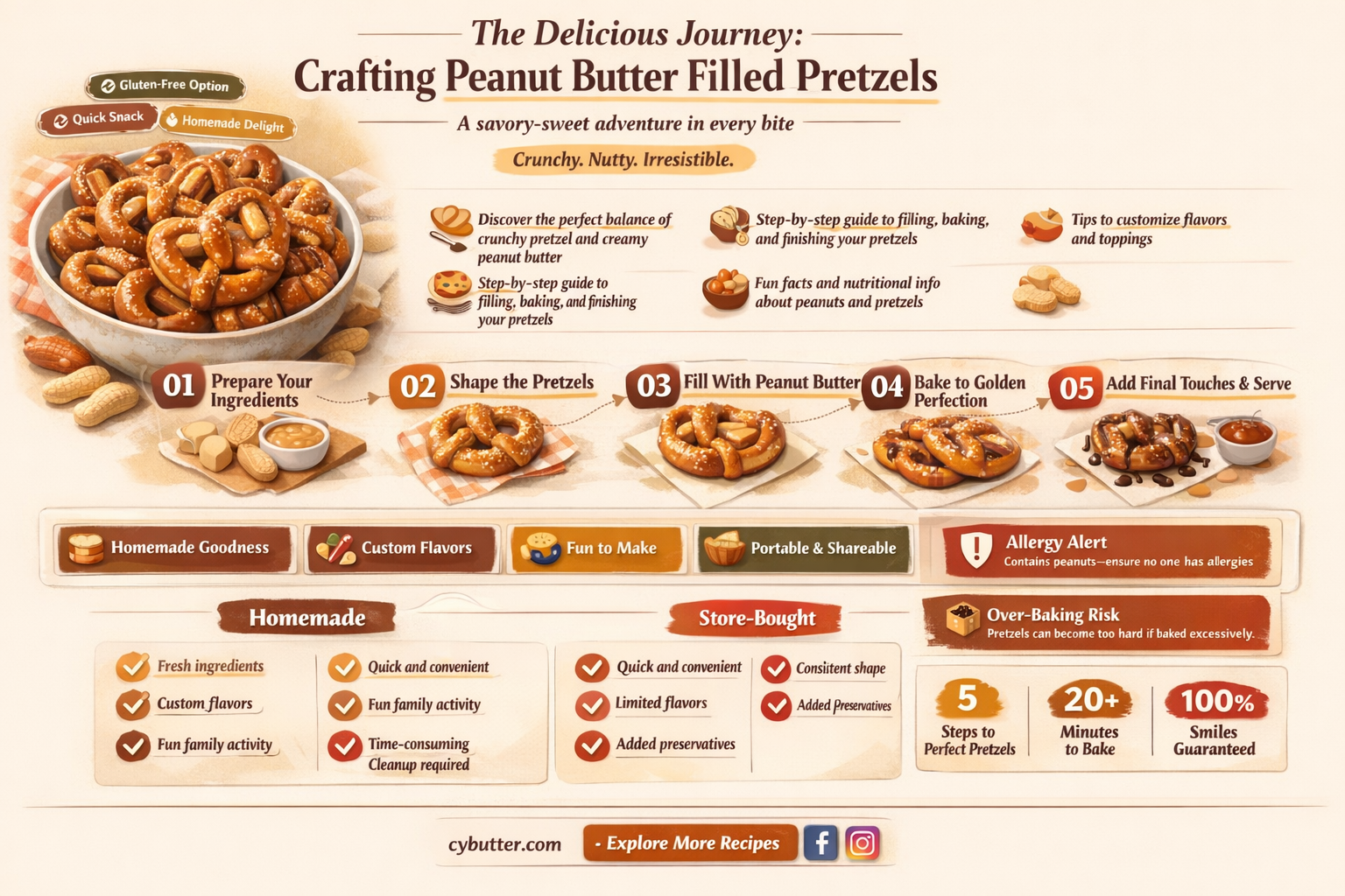 how are peanut butter filled pretzels made