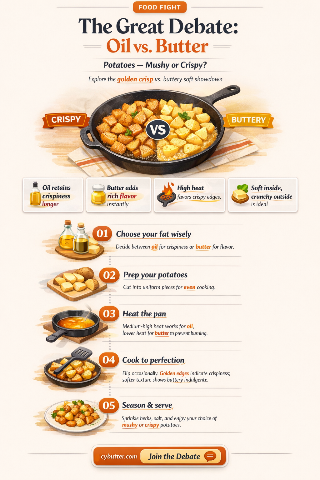 do oil or butter make potatoes mushy