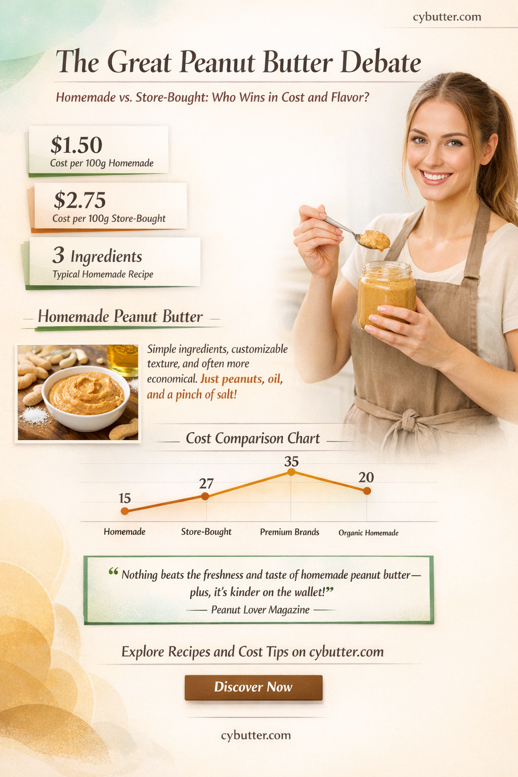 does it cost more to make or buy peanut butter