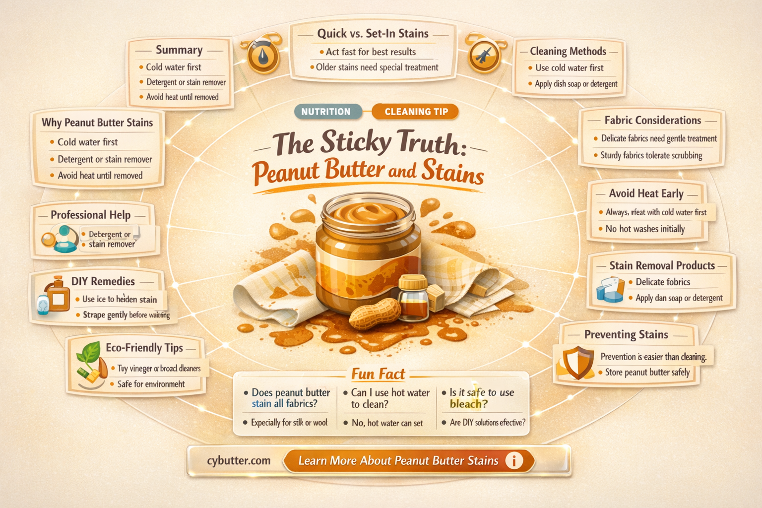 does peanut butter stain