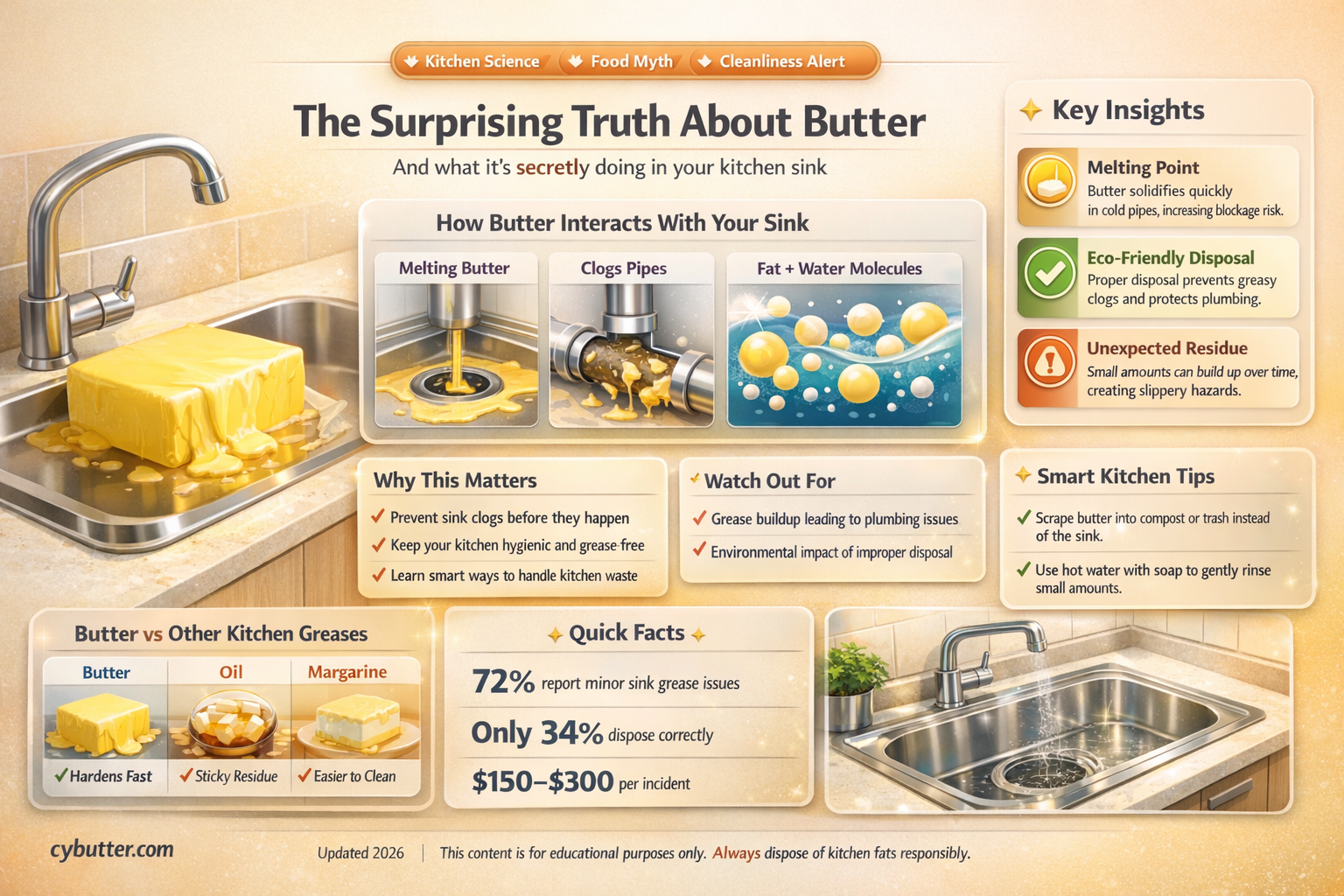 can you put butter down the sink