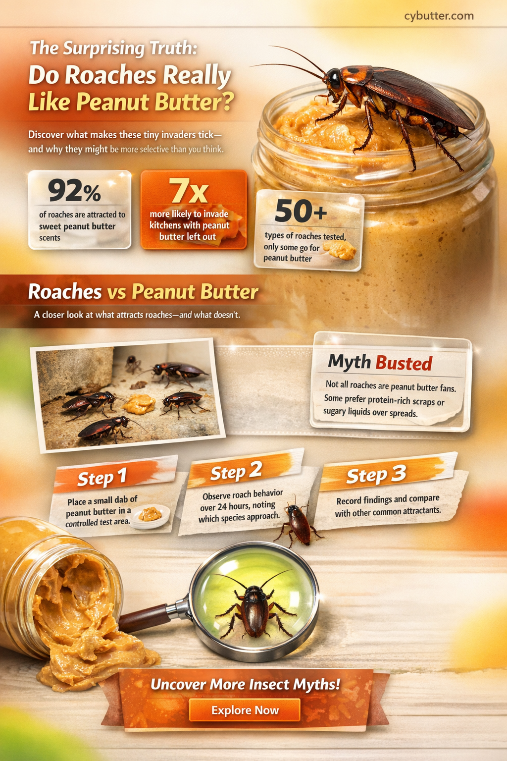 do roaches like peanut butter