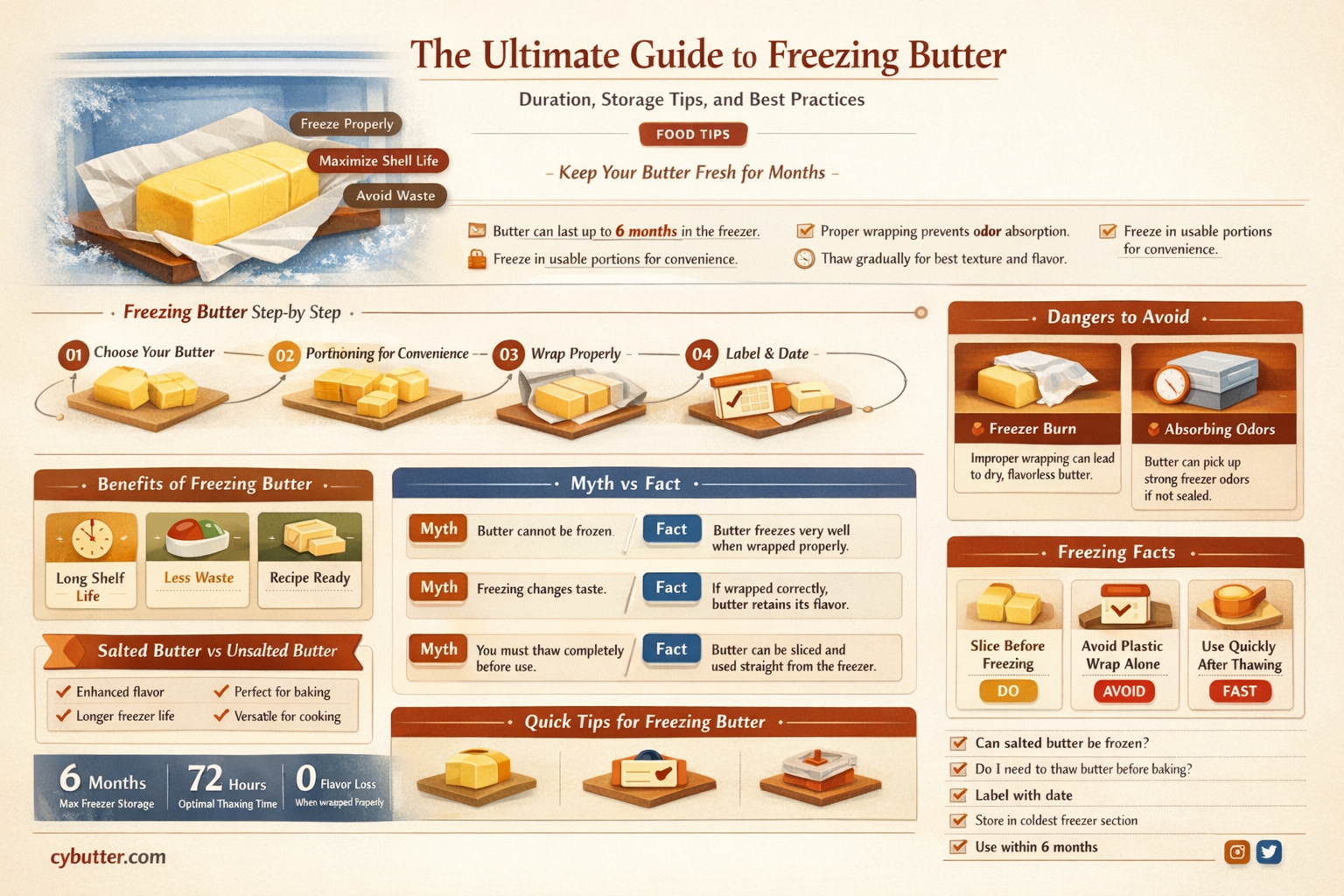 can butter be frozen and for how long