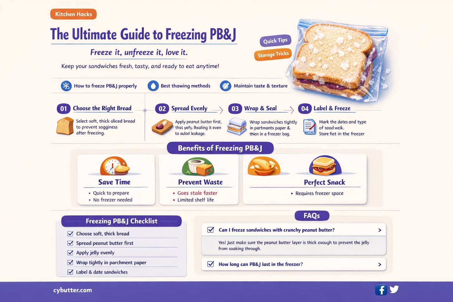 can you freeze peanut butter and jelly