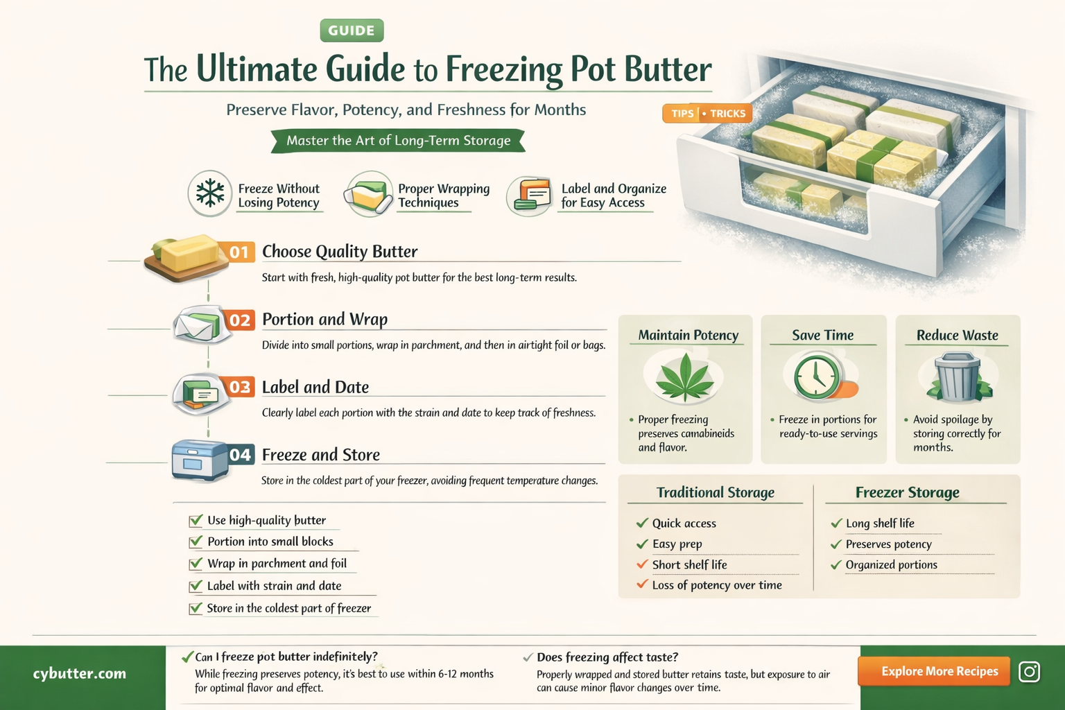 can you freeze pot butter