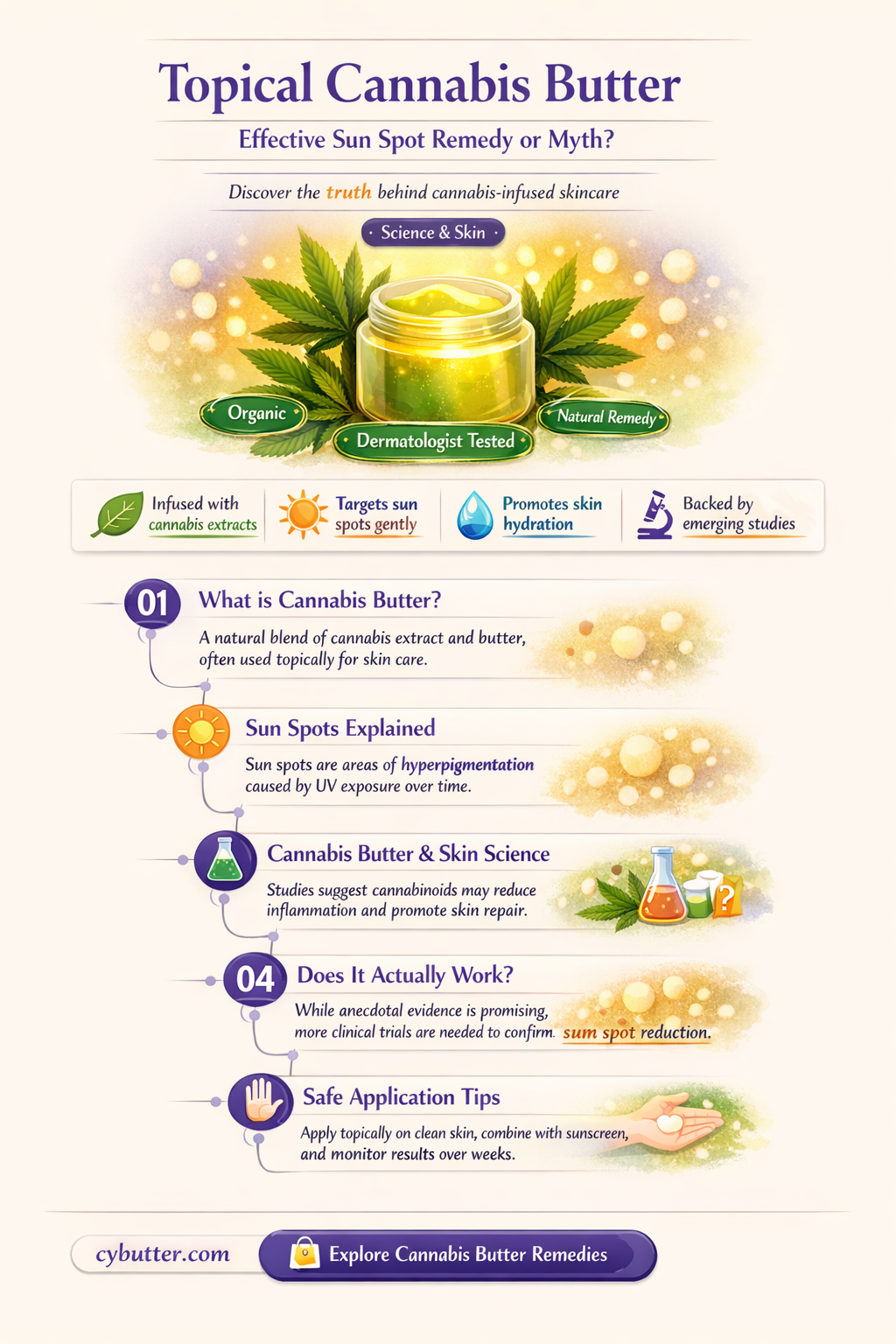 can topical cannibis butter get rid of sun spots