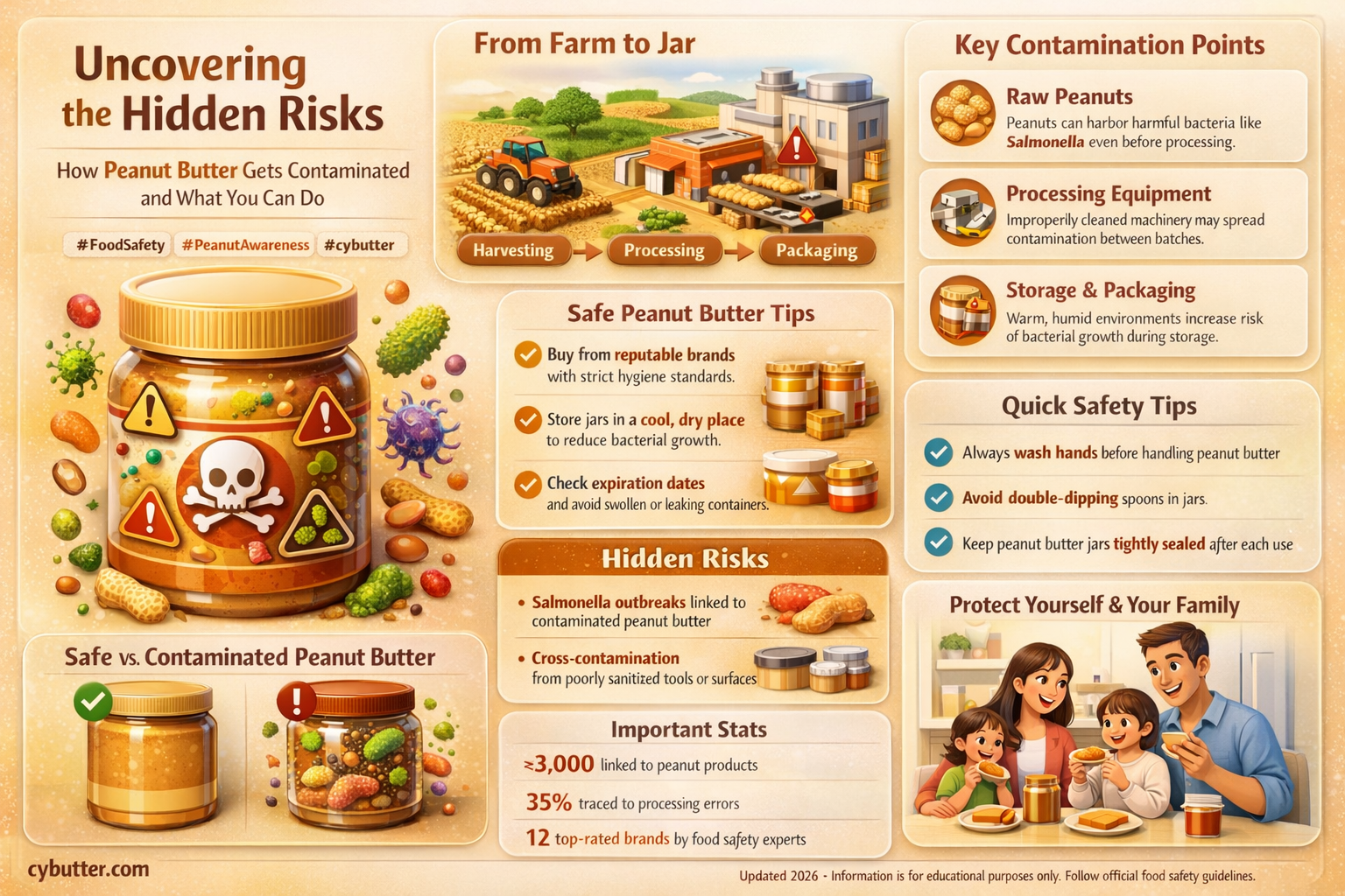 how does peanut butter get contaminated