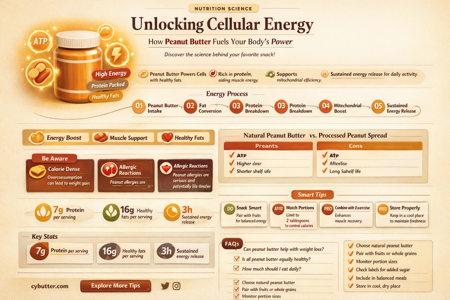 how do your cells get energy from peanut butter
