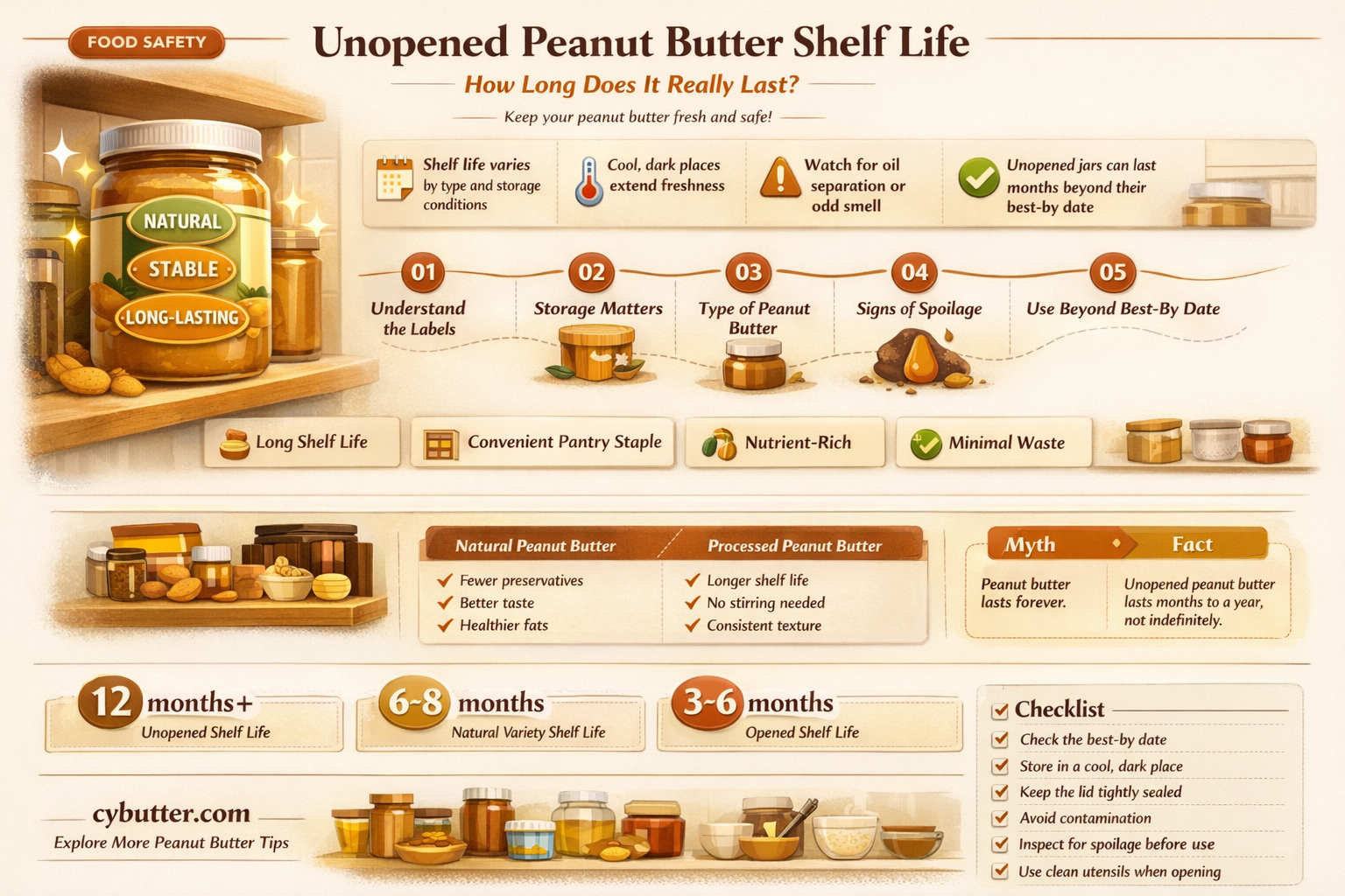 how good is unopened peanut butter good for