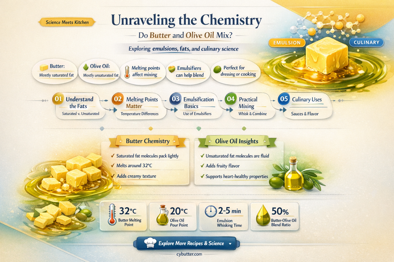 do butter and olive oil mix chemistry