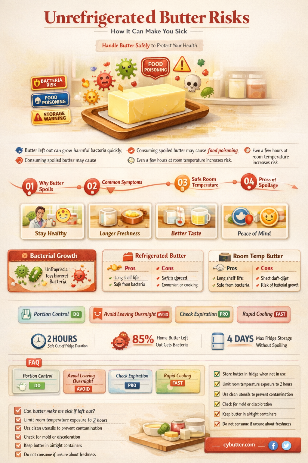 how do you get sick from unfridgerated butter