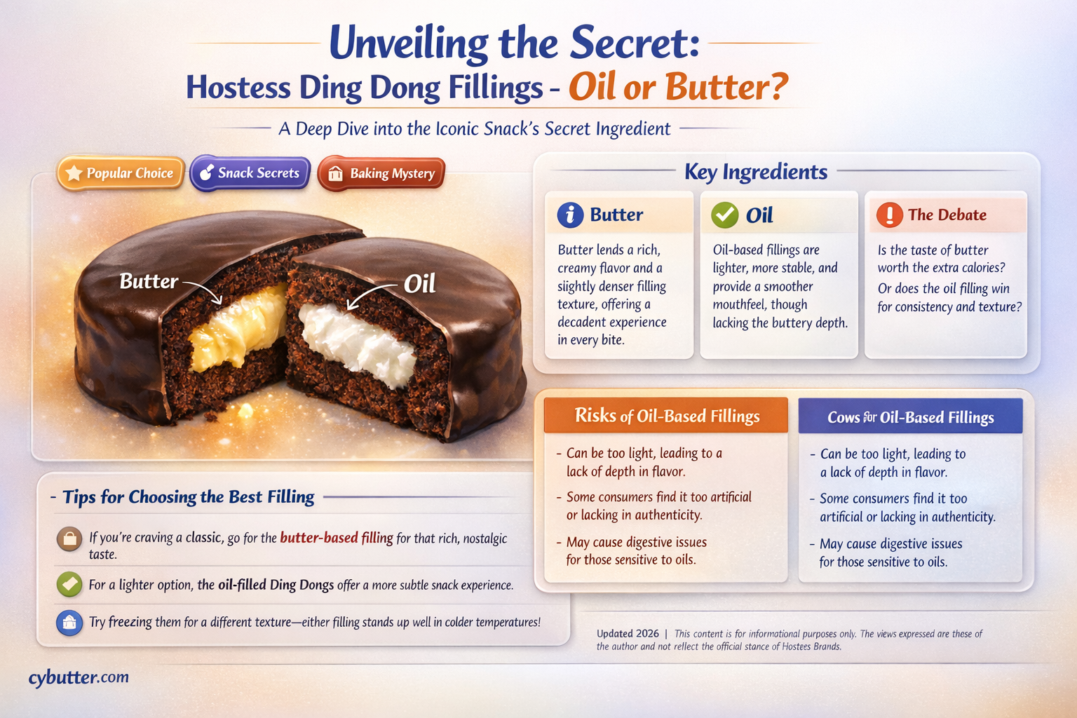 are hostess ding dong filling made with oil or butter