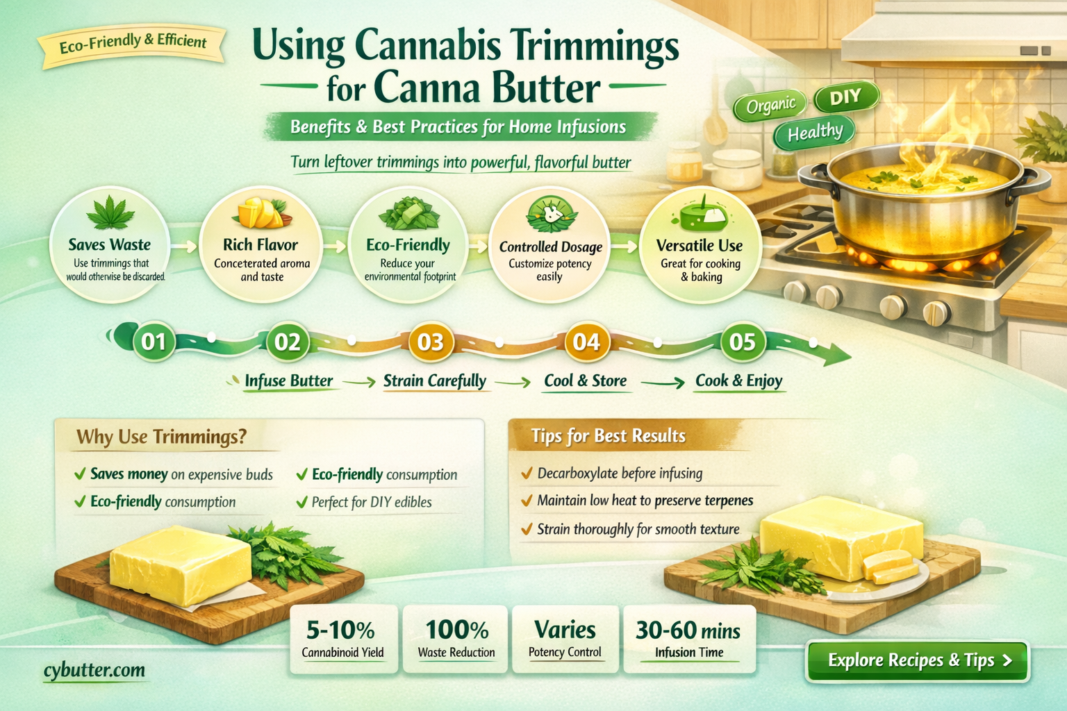 are trimmings good for canna butter