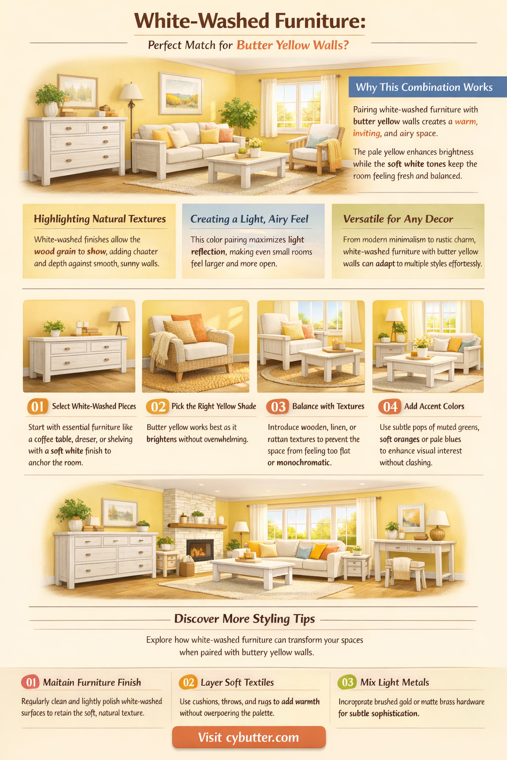 does white-washed furniture look good up against butter yellow walls