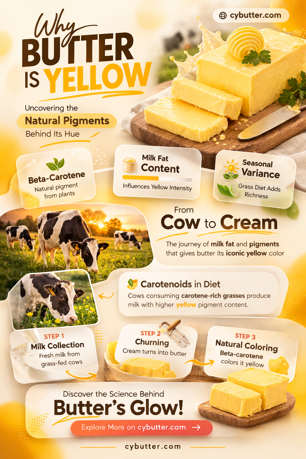 how does butter get its yellow color
