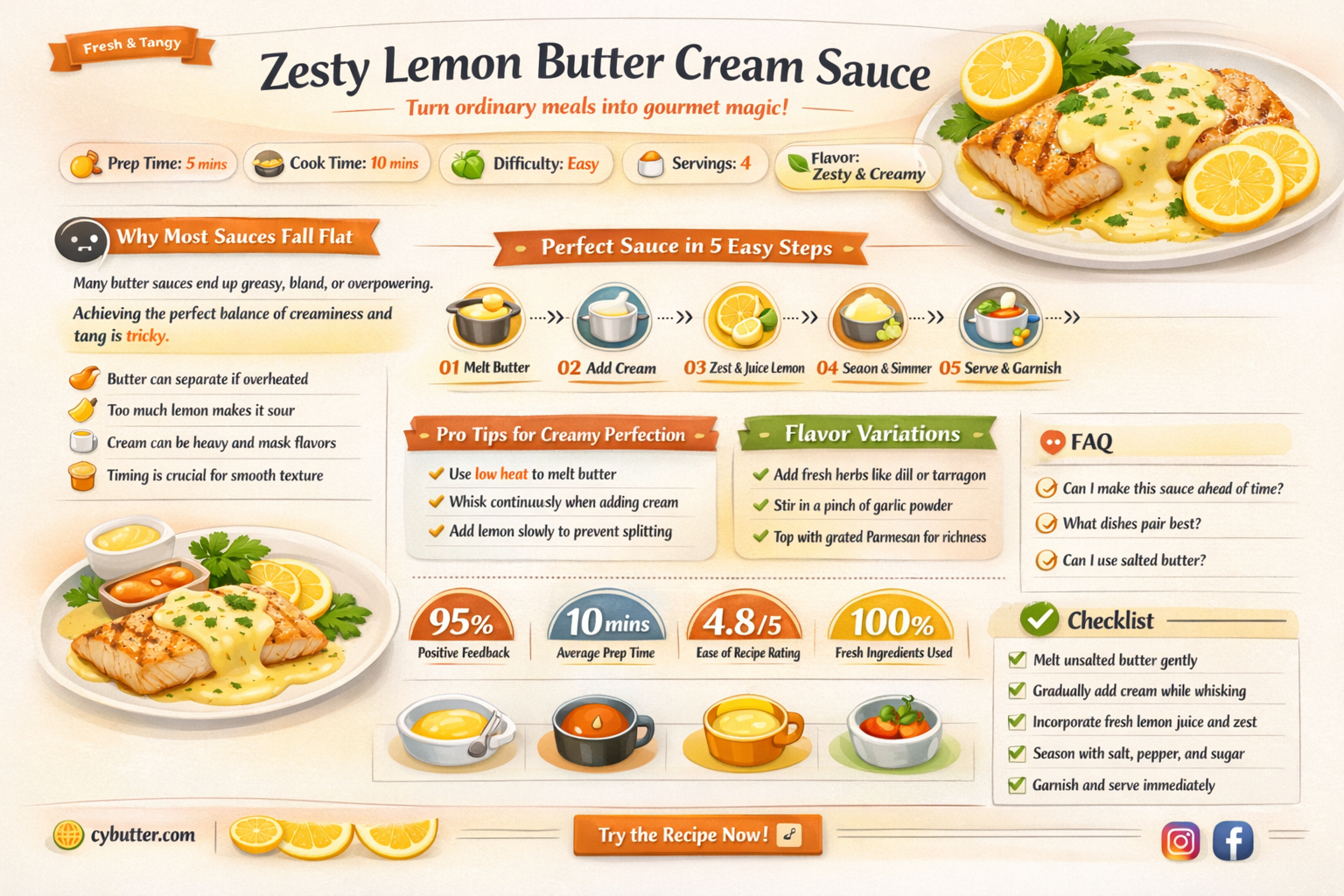 how do you make a lemon butter cream sauce