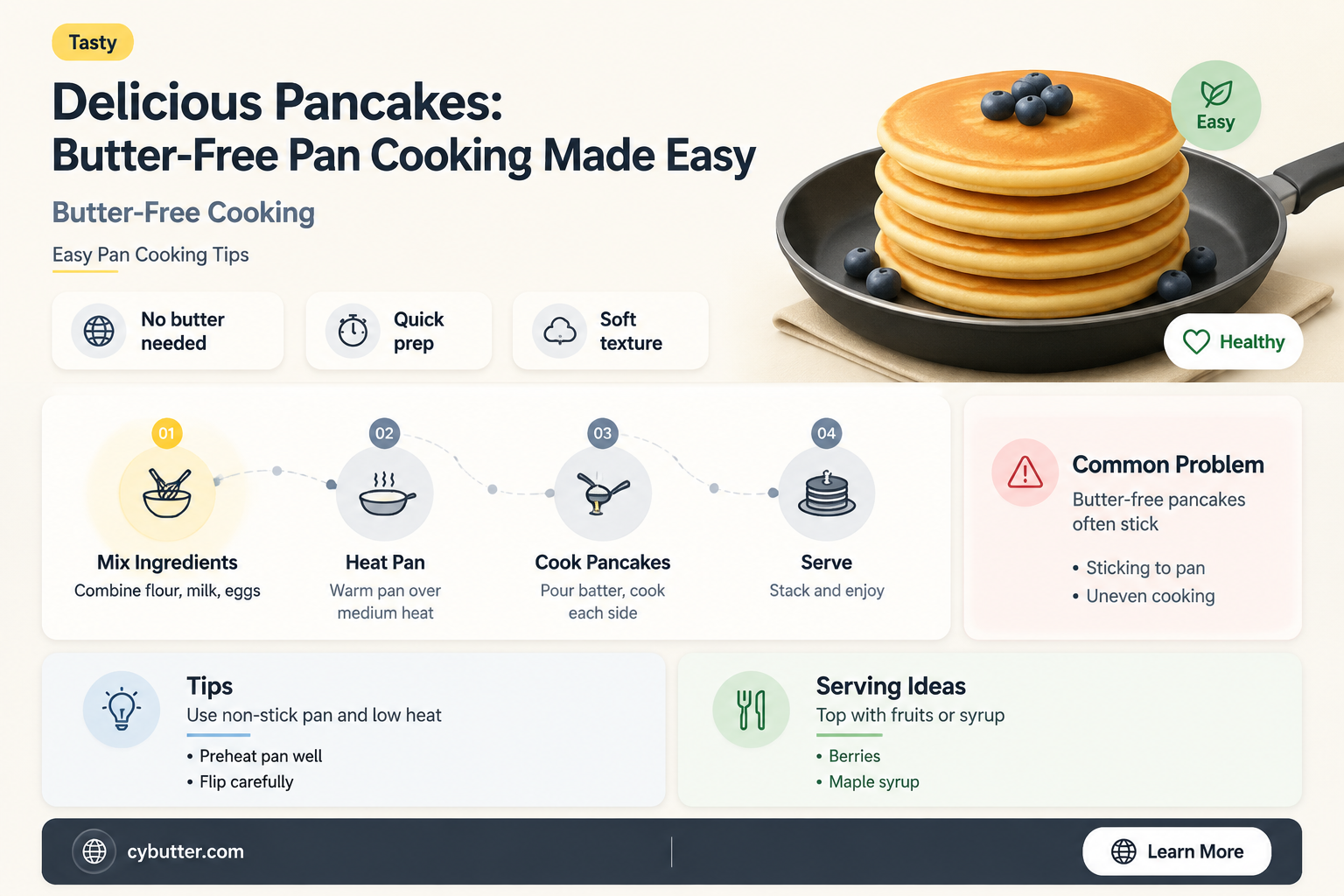 how to cook pancakes without butter on pan