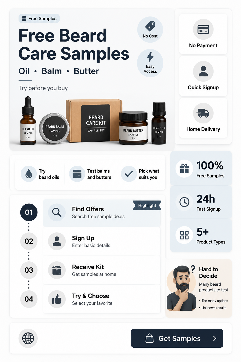 how to get free samples of beard oil balm butter