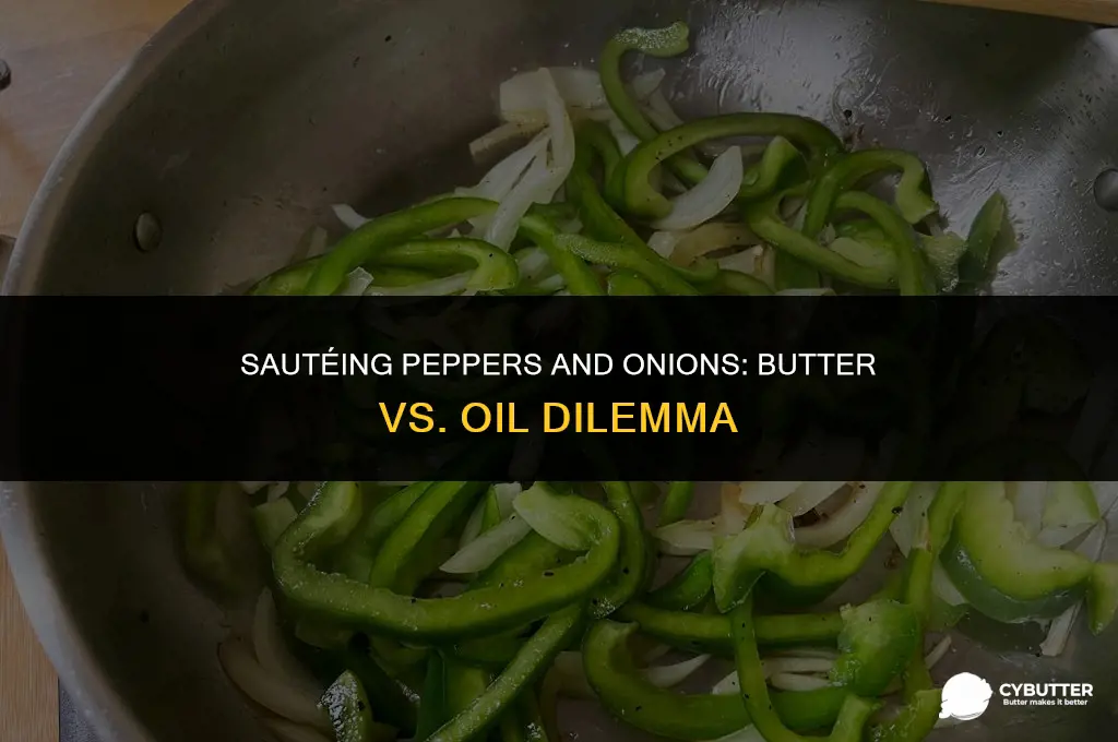 do you cook peppers and onions in butter or oil