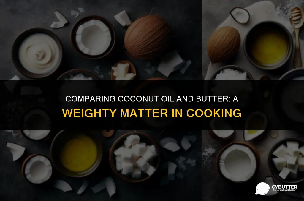 does coconut oil weigh the same as butter