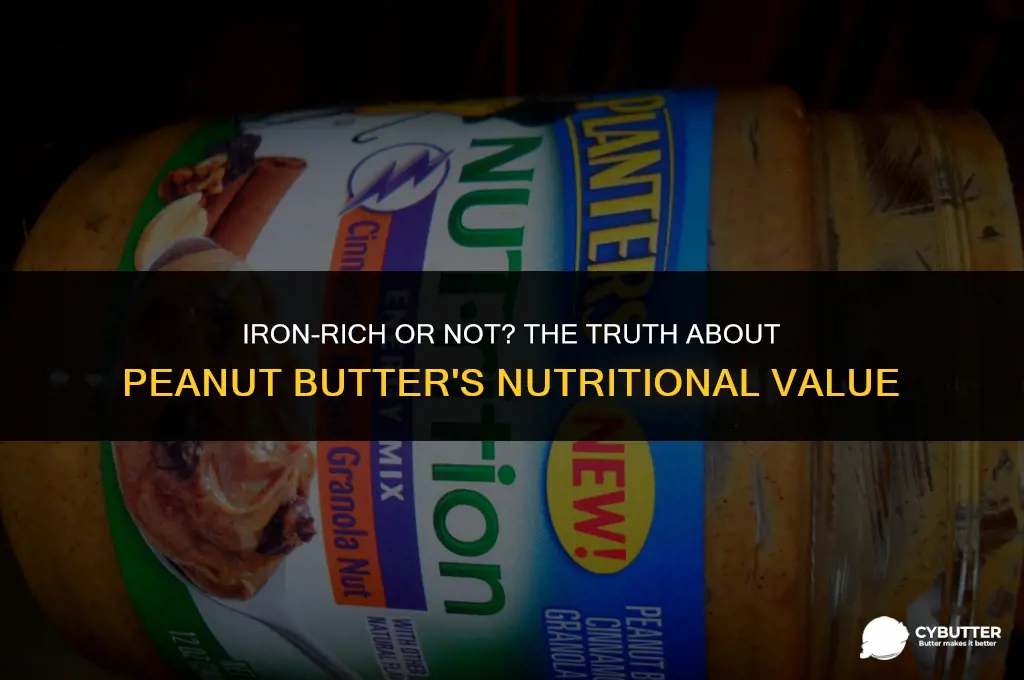 does peanut butter have iron in it