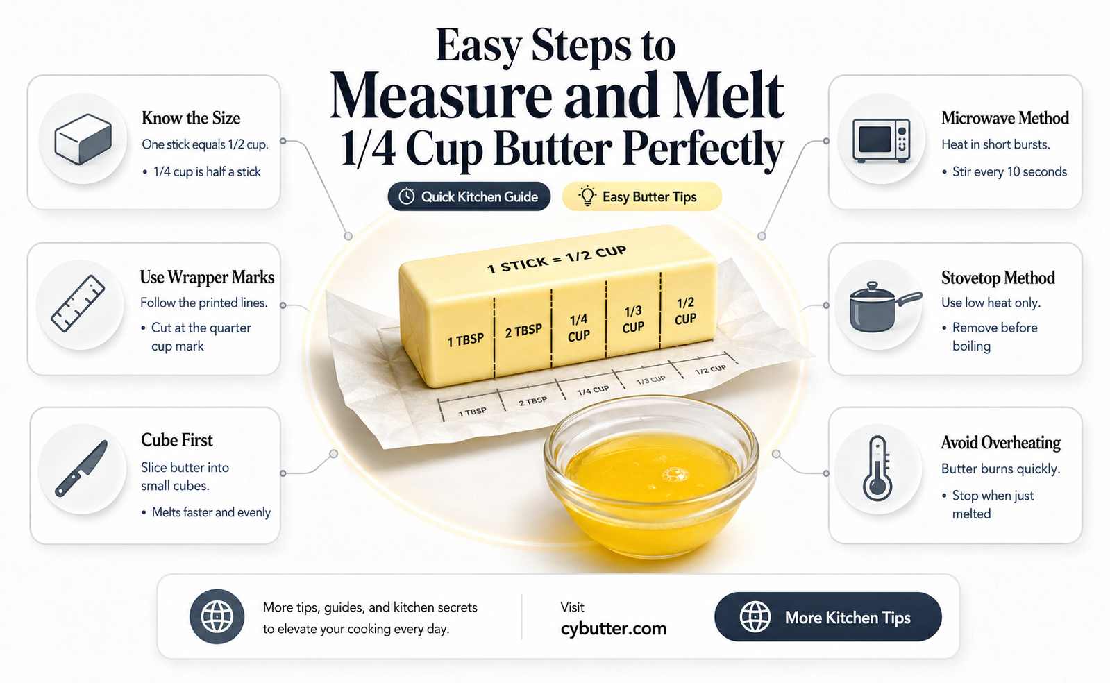 how to get 1 4 cup melted butter