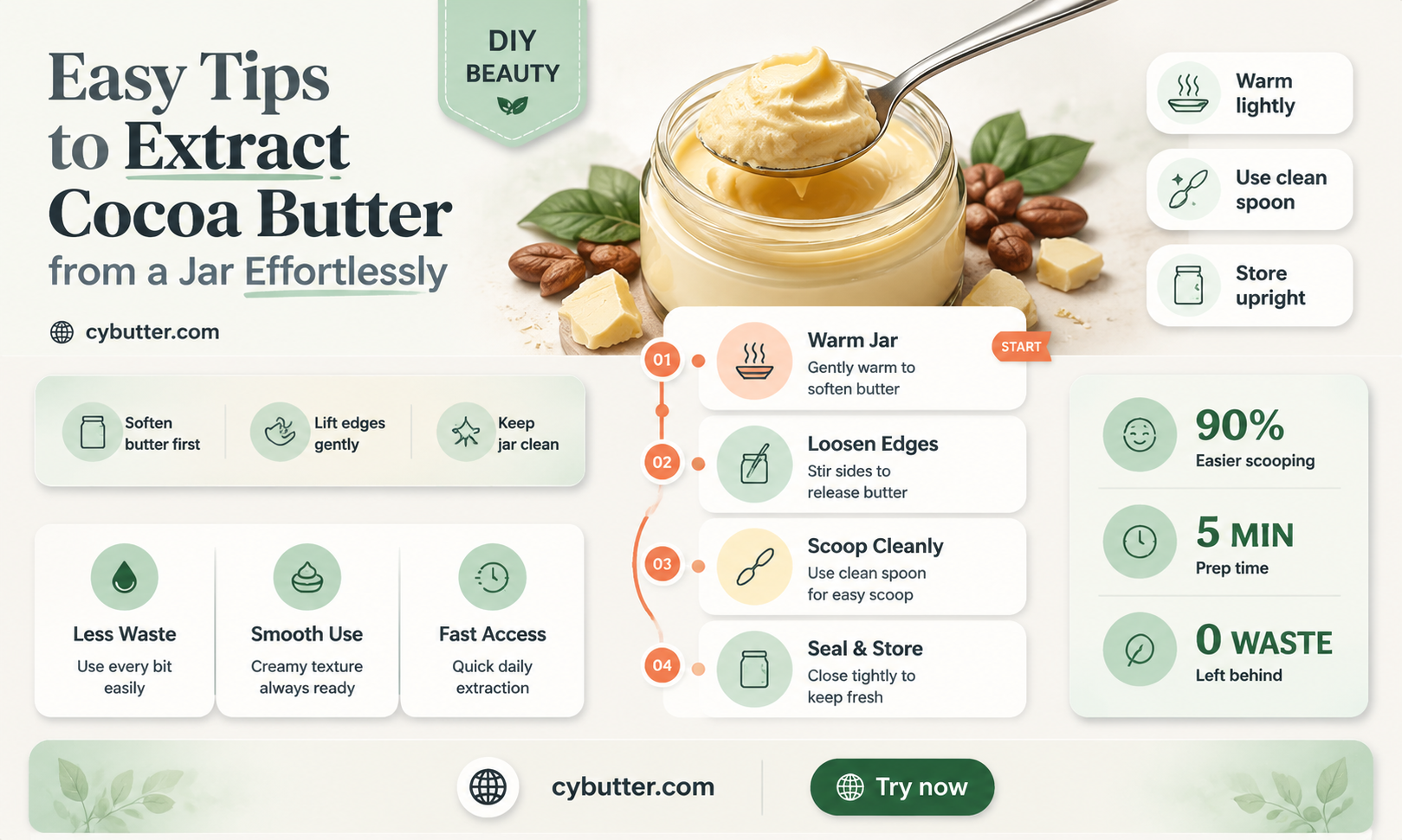 how to get cocoa butter out of jar