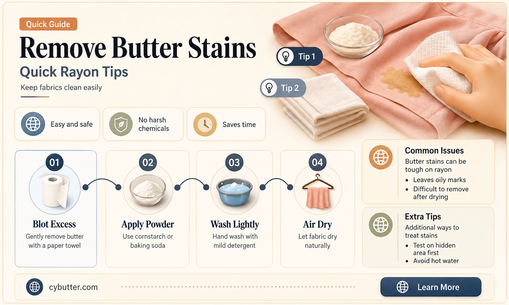 how to get butter out of rayon