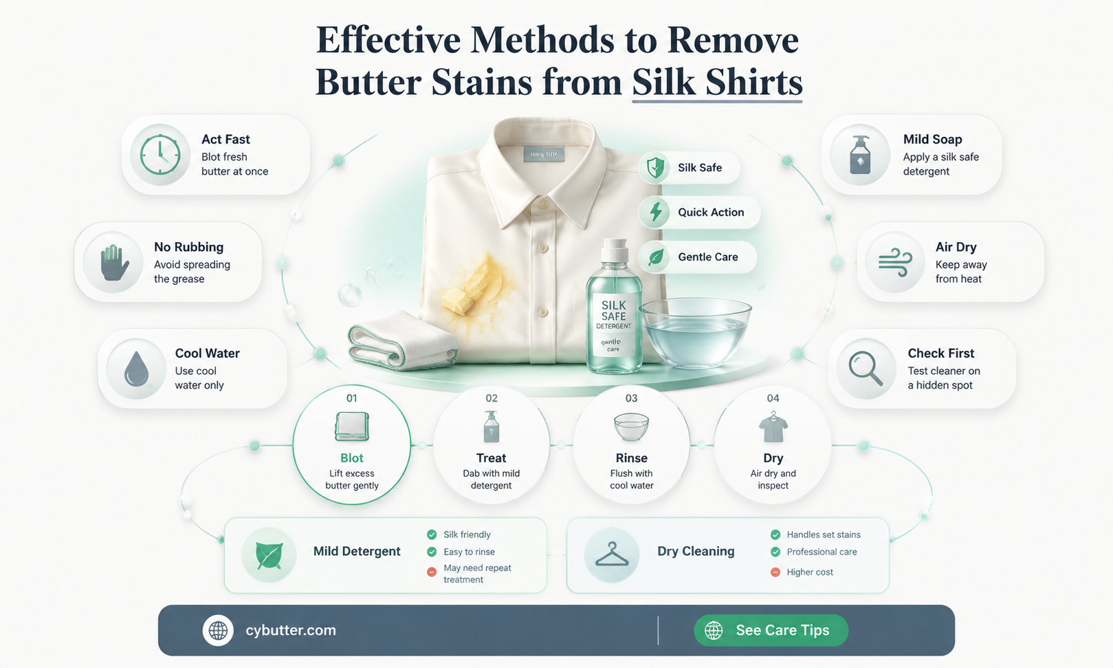 how to get butter out of a silk shirt
