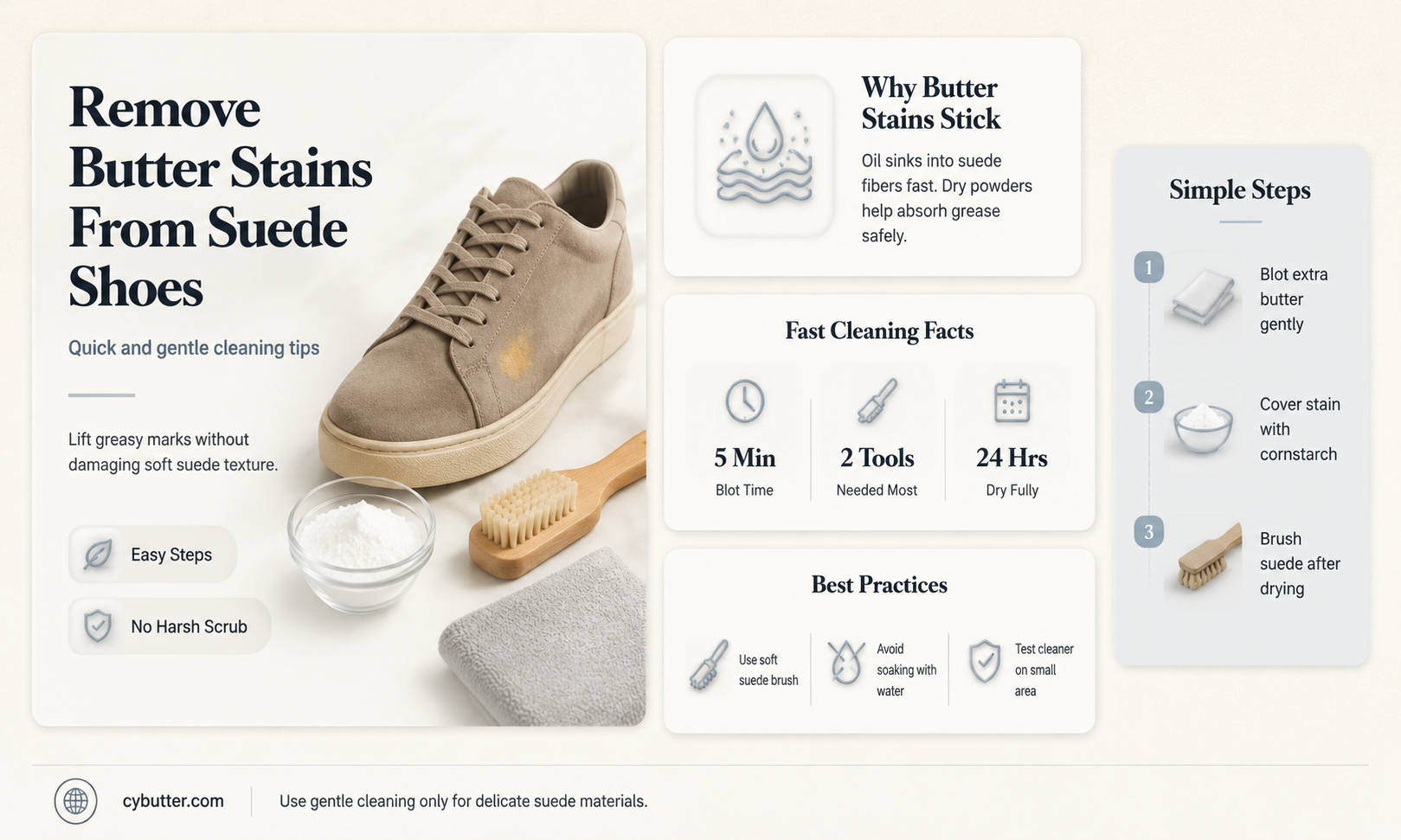 how to get butter off suede shoes
