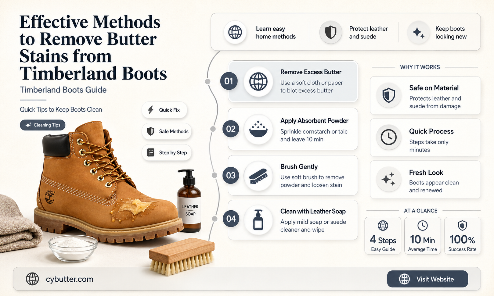 how to get butter off timberlands