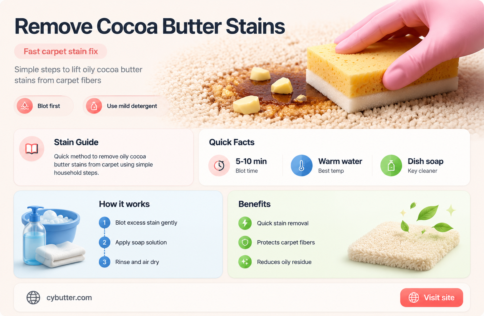 how to get cocoa butter out of carpet