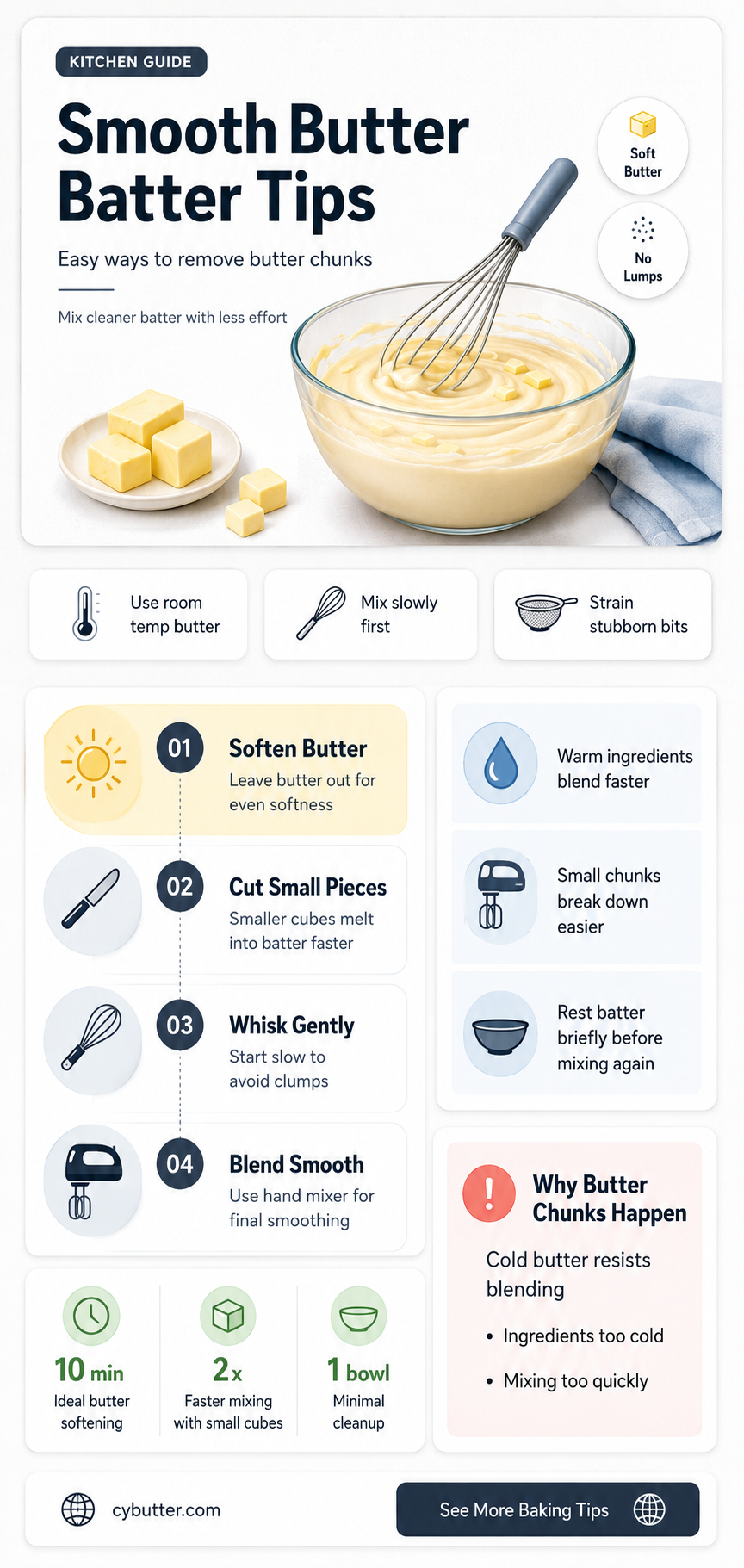 how to get butter chunks out of batter